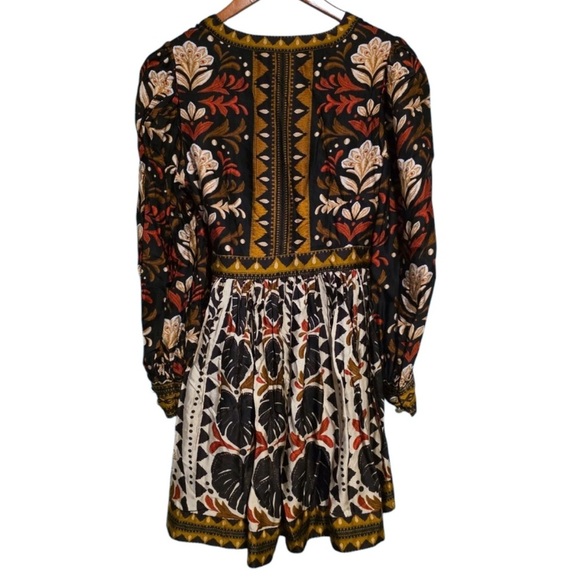 Farm Rio Tapestry Garden V-Neck Wrap Mini Dress Size S - Picture 4 of 5